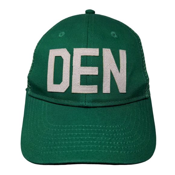 DEN Snapback Mesh Back Trucker Hat Green OSFM Solid 6 Panel Aviate - Picture 1 of 7